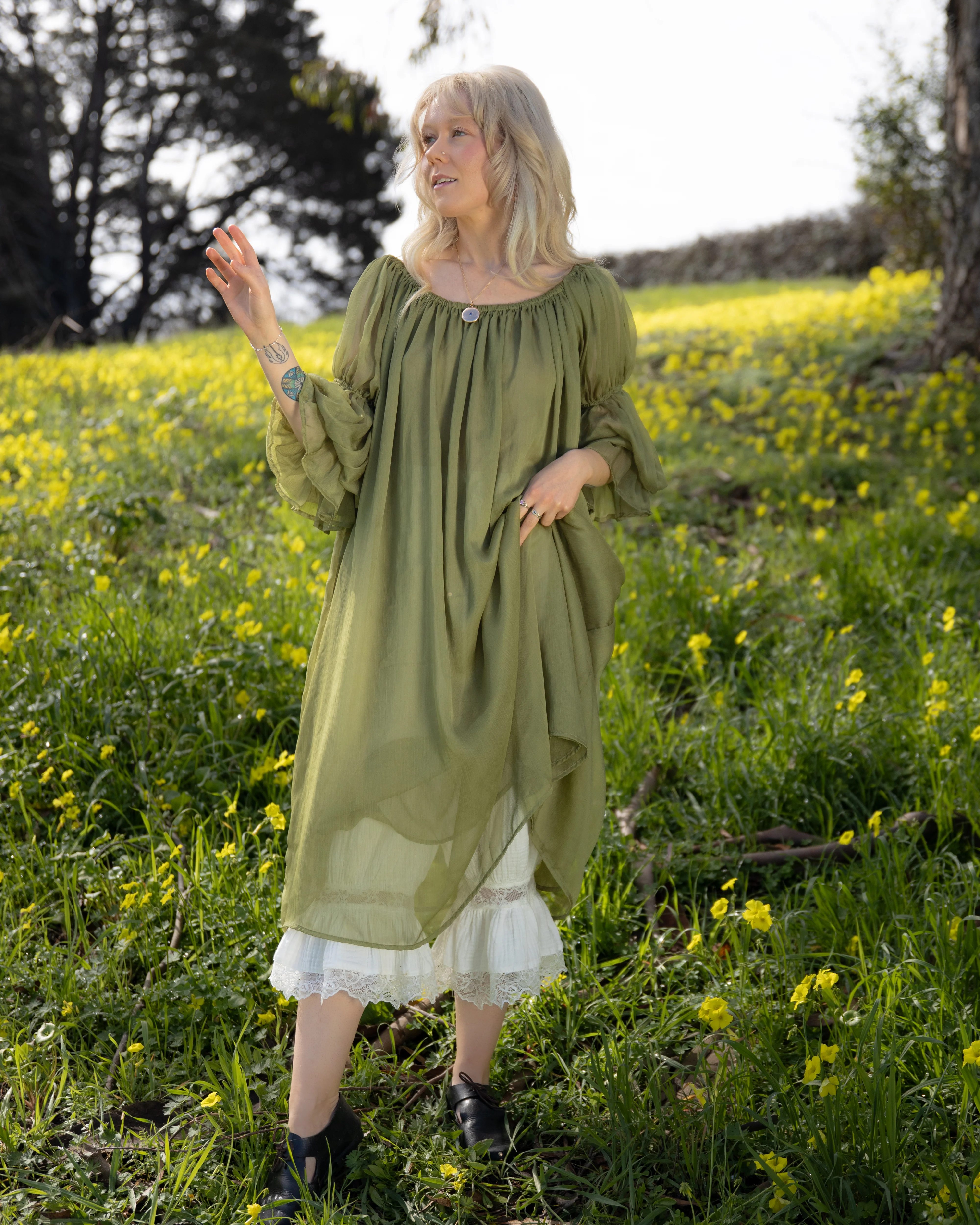 Sage Chiffon Chemise - Image 2