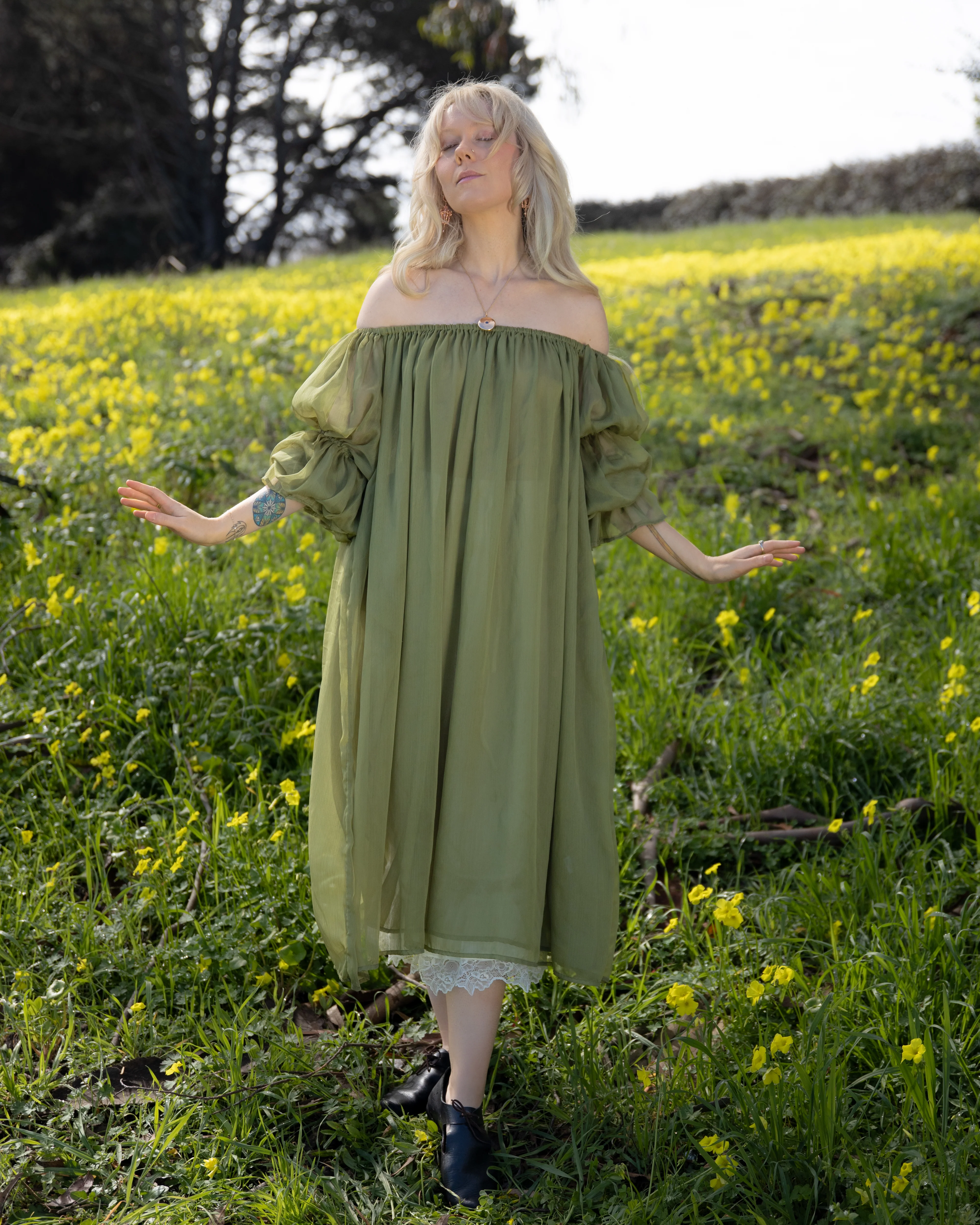 Sage Chiffon Chemise - Image 3